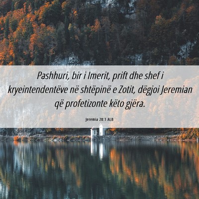 Picture 06 - Jeremia 20:1 ALB - Pashhuri, bir i Imerit, prift dhe shef i - Bible Verse Picture