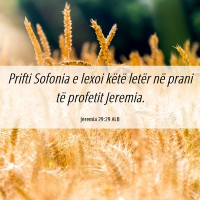 Picture 06 - Jeremia 29:29 ALB - Prifti Sofonia e lexoi këtë letër në prani - Bible Verse Picture
