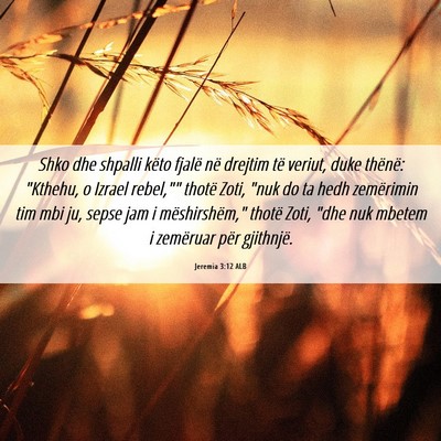 Picture 06 - Jeremia 3:12 ALB - Shko dhe shpalli këto fjalë në drejtim të - Bible Verse Picture