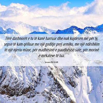 Picture 06 - Jeremia 30:14 ALB - Tërë dashnorët e tu të kanë harruar dhe nuk - Bible Verse Picture