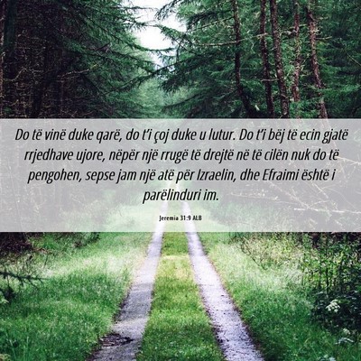 Picture 06 - Jeremia 31:9 ALB - Do të vinë duke qarë, do t’i çoj duke u - Bible Verse Picture