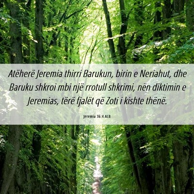 Picture 06 - Jeremia 36:4 ALB - Atëherë Jeremia thirri Barukun, birin e - Bible Verse Picture