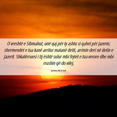 Picture 06 - Jeremia 48:32 ALB - O vreshtë e Sibmahut, unë qaj për ty ashtu si - Bible Verse Picture