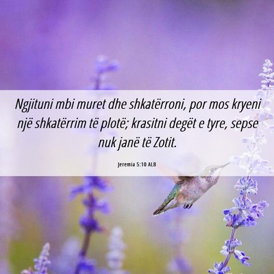 Picture 06 - Jeremia 5:10 ALB - Ngjituni mbi muret dhe shkatërroni, por mos - Bible Verse Picture