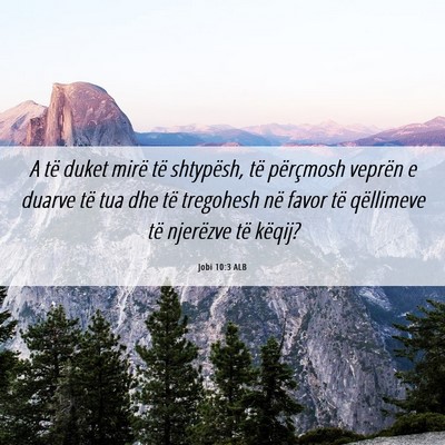 Picture 06 - Jobi 10:3 ALB - A të duket mirë të shtypësh, të përçmosh - Bible Verse Picture