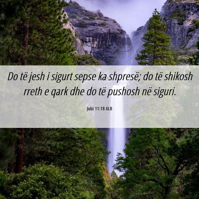 Picture 06 - Jobi 11:18 ALB - Do të jesh i sigurt sepse ka shpresë; do të - Bible Verse Picture
