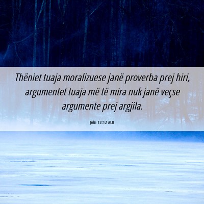 Picture 06 - Jobi 13:12 ALB - Thëniet tuaja moralizuese janë proverba prej - Bible Verse Picture