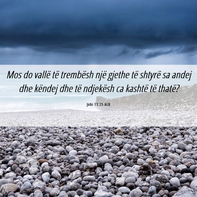 Picture 06 - Jobi 13:25 ALB - Mos do vallë të trembësh një gjethe të - Bible Verse Picture