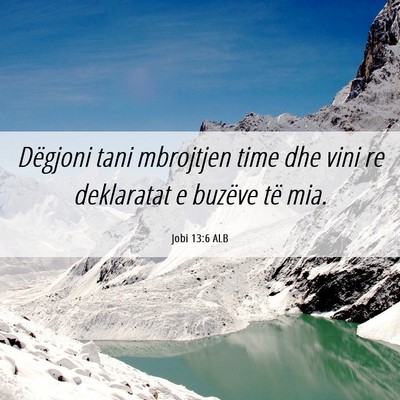 Picture 06 - Jobi 13:6 ALB - Dëgjoni tani mbrojtjen time dhe vini re - Bible Verse Picture