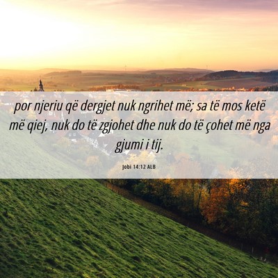 Picture 06 - Jobi 14:12 ALB - por njeriu që dergjet nuk ngrihet më; sa të - Bible Verse Picture