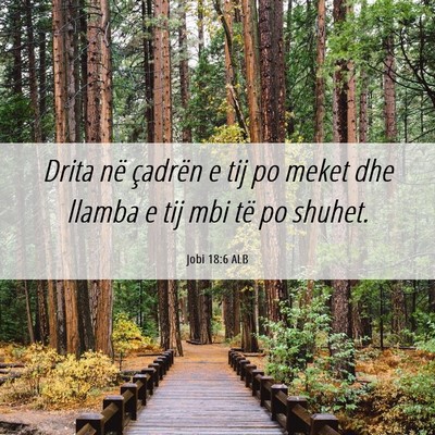 Picture 06 - Jobi 18:6 ALB - Drita në çadrën e tij po meket dhe llamba e - Bible Verse Picture
