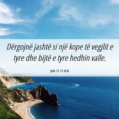 Picture 06 - Jobi 21:11 ALB - Dërgojnë jashtë si një kope të vegjlit e - Bible Verse Picture