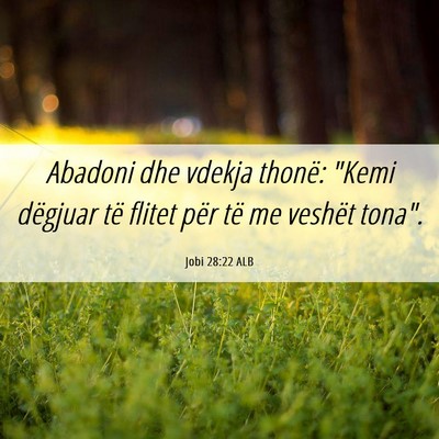Picture 06 - Jobi 28:22 ALB - Abadoni dhe vdekja thonë: 