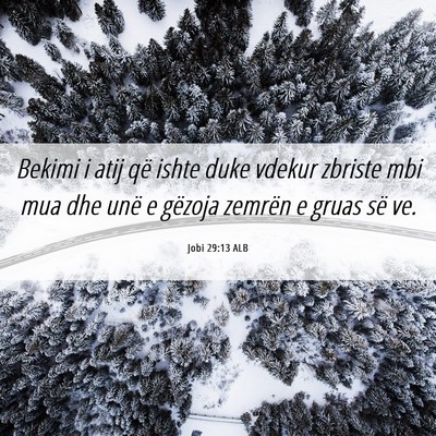 Picture 06 - Jobi 29:13 ALB - Bekimi i atij që ishte duke vdekur zbriste mbi - Bible Verse Picture