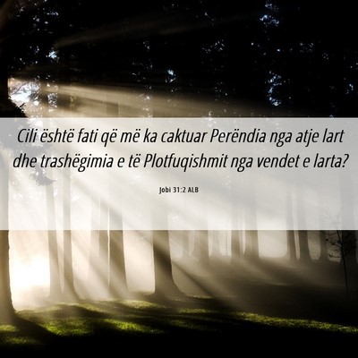 Picture 06 - Jobi 31:2 ALB - Cili është fati që më ka caktuar Perëndia - Bible Verse Picture