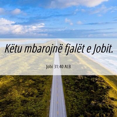 Picture 06 - Jobi 31:40 ALB - Këtu mbarojnë fjalët e - Bible Verse Picture