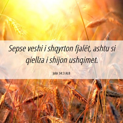 Picture 06 - Jobi 34:3 ALB - Sepse veshi i shqyrton fjalët, ashtu si qiellza - Bible Verse Picture