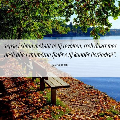 Picture 06 - Jobi 34:37 ALB - sepse i shton mëkatit të tij revoltën, rreh - Bible Verse Picture