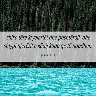 Picture 06 - Jobi 40:12 ALB - shiko tërë kryelartët dhe poshtëroji, dhe - Bible Verse Picture