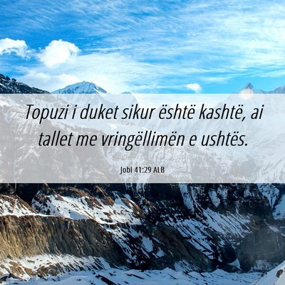 Picture 06 - Jobi 41:29 ALB - Topuzi i duket sikur është kashtë, ai tallet - Bible Verse Picture