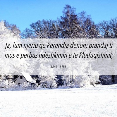 Picture 06 - Jobi 5:17 ALB - Ja, lum njeriu që Perëndia dënon; prandaj ti - Bible Verse Picture