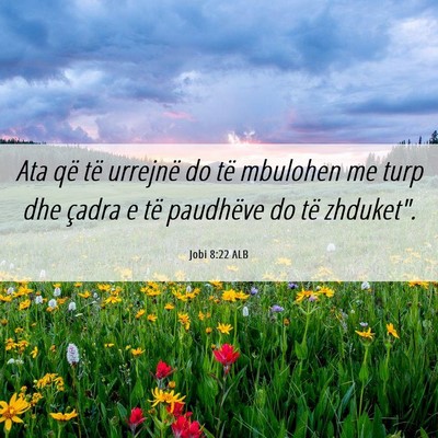Picture 06 - Jobi 8:22 ALB - Ata që të urrejnë do të mbulohen me turp dhe - Bible Verse Picture