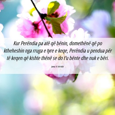 Picture 06 - Jona 3:10 ALB - Kur Perëndia pa atë që bënin, domethënë që - Bible Verse Picture