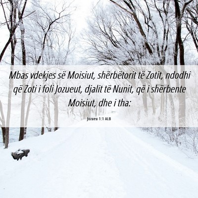 Picture 06 - Jozueu 1:1 ALB - Mbas vdekjes së Moisiut, shërbëtorit të - Bible Verse Picture