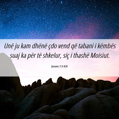 Picture 06 - Jozueu 1:3 ALB - Unë ju kam dhënë çdo vend që tabani i - Bible Verse Picture