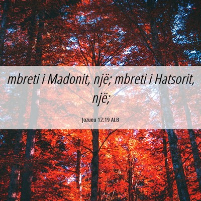 Picture 06 - Jozueu 12:19 ALB - mbreti i Madonit, një; mbreti i Hatsorit, - Bible Verse Picture