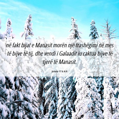 Picture 06 - Jozueu 17:6 ALB - në fakt bijat e Manasit morën një trashëgimi - Bible Verse Picture