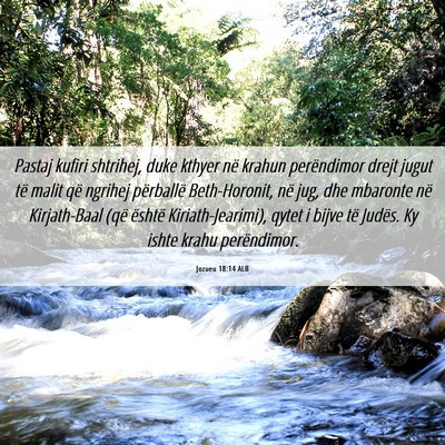 Picture 06 - Jozueu 18:14 ALB - Pastaj kufiri shtrihej, duke kthyer në krahun - Bible Verse Picture