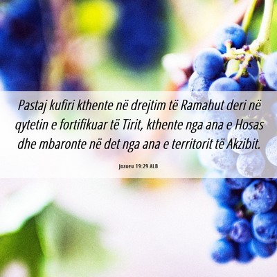Picture 06 - Jozueu 19:29 ALB - Pastaj kufiri kthente në drejtim të Ramahut - Bible Verse Picture