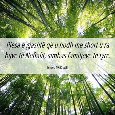 Picture 06 - Jozueu 19:32 ALB - Pjesa e gjashtë që u hodh me short u ra bijve - Bible Verse Picture