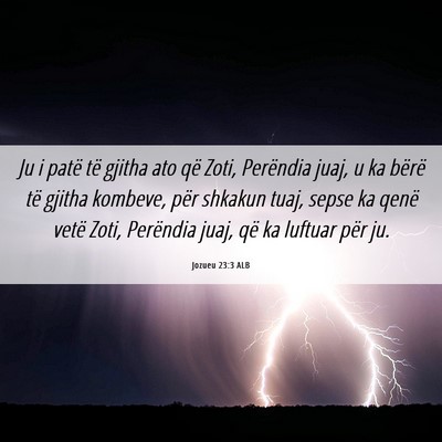Picture 06 - Jozueu 23:3 ALB - Ju i patë të gjitha ato që Zoti, Perëndia - Bible Verse Picture