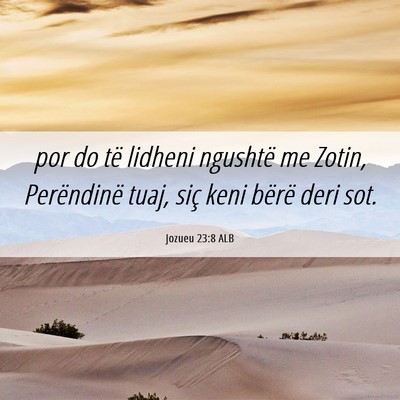 Picture 06 - Jozueu 23:8 ALB - por do të lidheni ngushtë me Zotin, Perëndinë - Bible Verse Picture