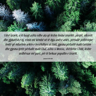 Picture 06 - Jozueu 8:33 ALB - I tërë Izraeli, si të huajt ashtu edhe ata që - Bible Verse Picture