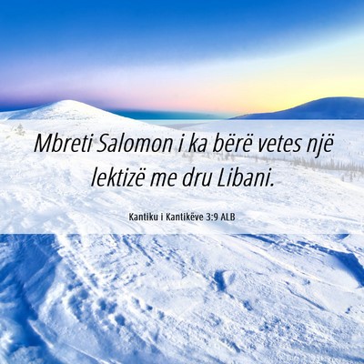 Picture 06 - Kantiku i Kantikëve 3:9 ALB - Mbreti Salomon i ka bërë vetes një lektizë me - Bible Verse Picture