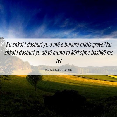 Picture 06 - Kantiku i Kantikëve 6:1 ALB - Ku shkoi i dashuri yt, o më e bukura midis - Bible Verse Picture