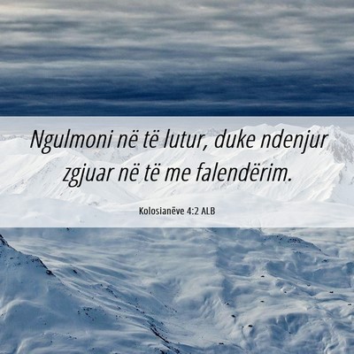 Picture 06 - Kolosianëve 4:2 ALB - Ngulmoni në të lutur, duke ndenjur zgjuar në - Bible Verse Picture