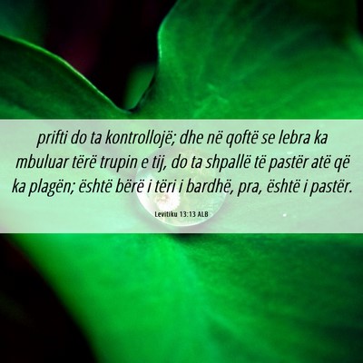 Picture 06 - Levitiku 13:13 ALB - prifti do ta kontrollojë; dhe në qoftë se - Bible Verse Picture