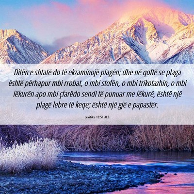 Picture 06 - Levitiku 13:51 ALB - Ditën e shtatë do të ekzaminojë plagën; dhe - Bible Verse Picture
