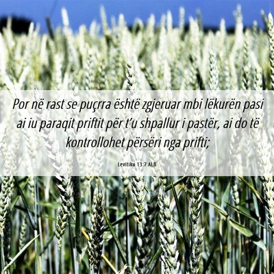 Picture 06 - Levitiku 13:7 ALB - Por në rast se puçrra është zgjeruar mbi - Bible Verse Picture