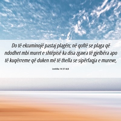 Picture 06 - Levitiku 14:37 ALB - Do të ekzaminojë pastaj plagën; në qoftë se - Bible Verse Picture