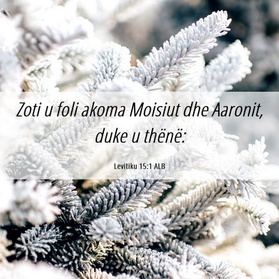 Picture 06 - Levitiku 15:1 ALB - Zoti u foli akoma Moisiut dhe Aaronit, duke u - Bible Verse Picture