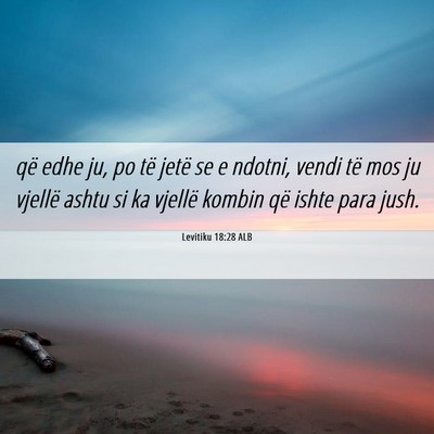 Picture 06 - Levitiku 18:28 ALB - që edhe ju, po të jetë se e ndotni, vendi të - Bible Verse Picture