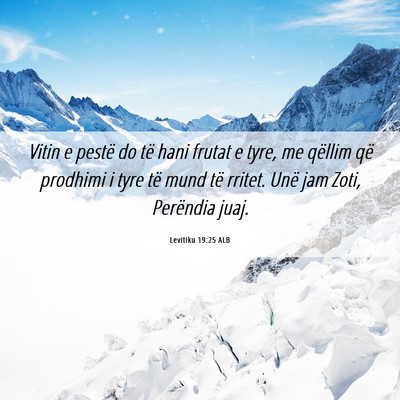 Picture 06 - Levitiku 19:25 ALB - Vitin e pestë do të hani frutat e tyre, me - Bible Verse Picture