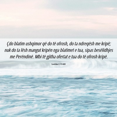 Picture 06 - Levitiku 2:13 ALB - Çdo blatim ushqimor që do të ofrosh, do ta - Bible Verse Picture
