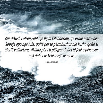 Picture 06 - Levitiku 22:21 ALB - Kur dikush i ofron Zotit një flijim - Bible Verse Picture