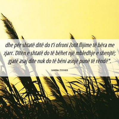 Picture 06 - Levitiku 23:8 ALB - dhe për shtatë ditë do t’i ofroni Zotit - Bible Verse Picture